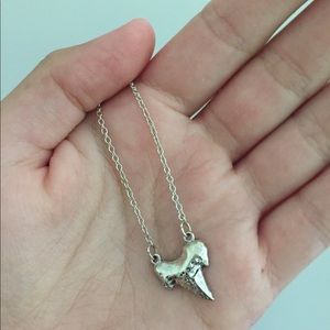 Silver shark tooth necklace